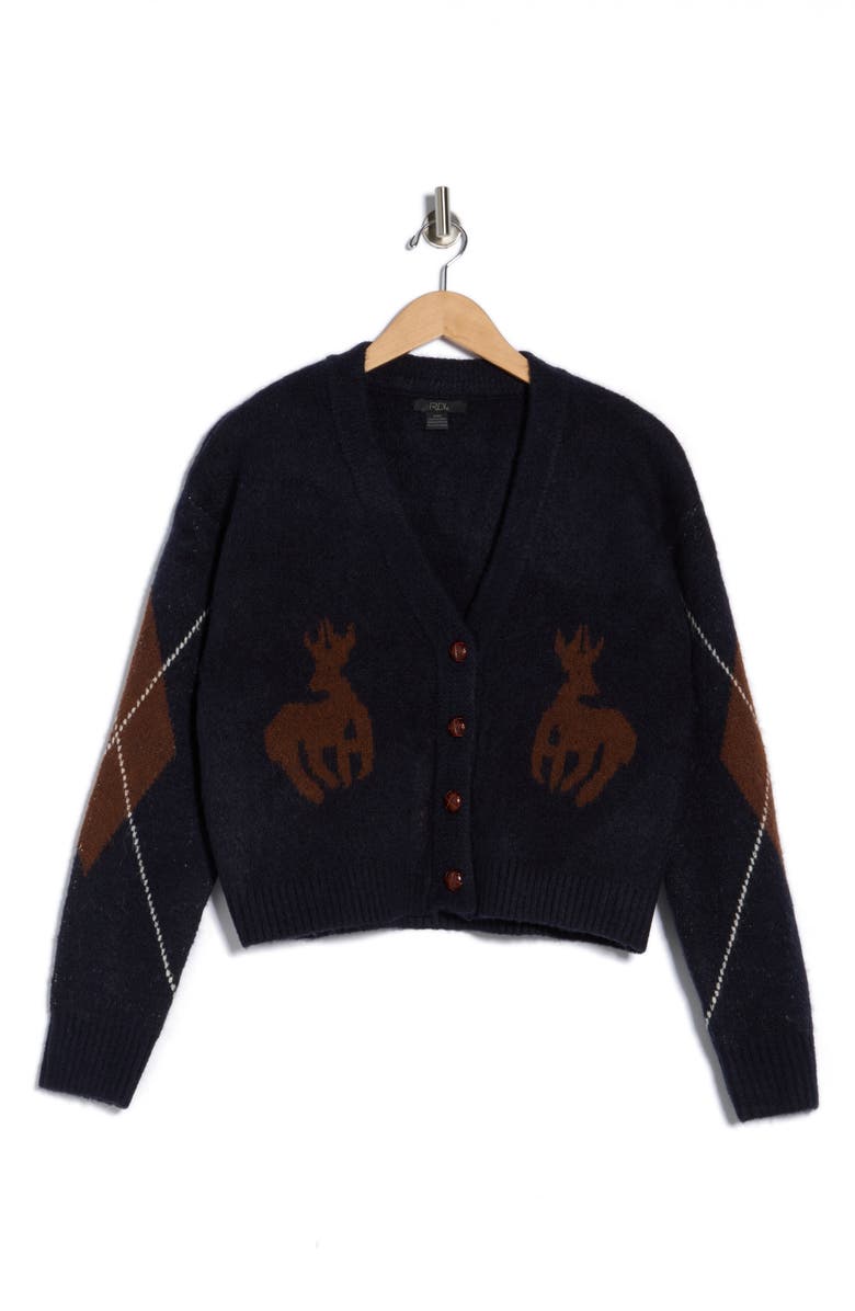 RDI Crop Cardigan, Alternate, color, Navy