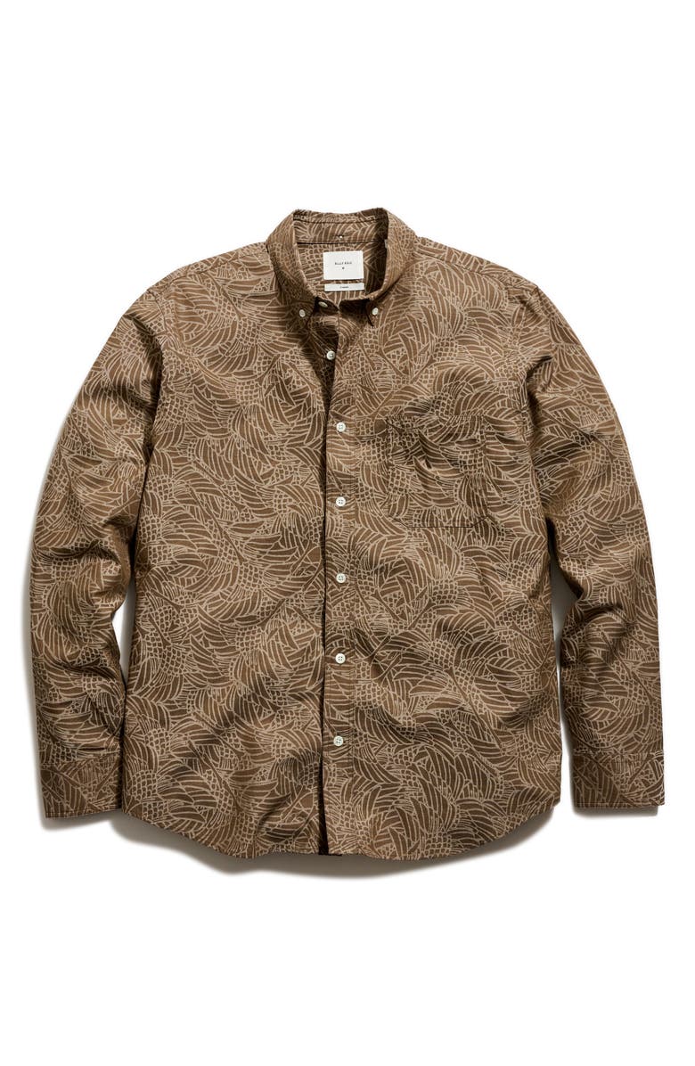 Billy Reid Mélange Heron Swarm Button-Down Shirt, Alternate, color, Khaki Multi