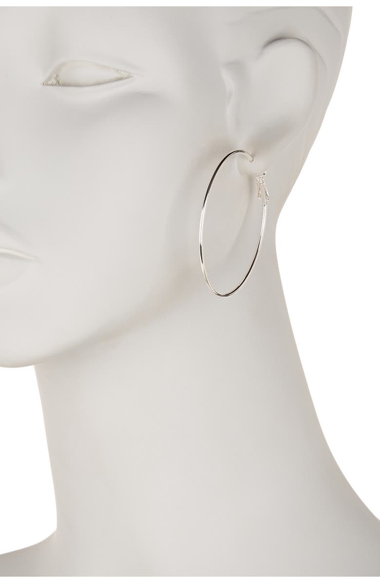 NORDSTROM RACK Classic 50mm Hoop Earrings, Alternate, color, Rhodium