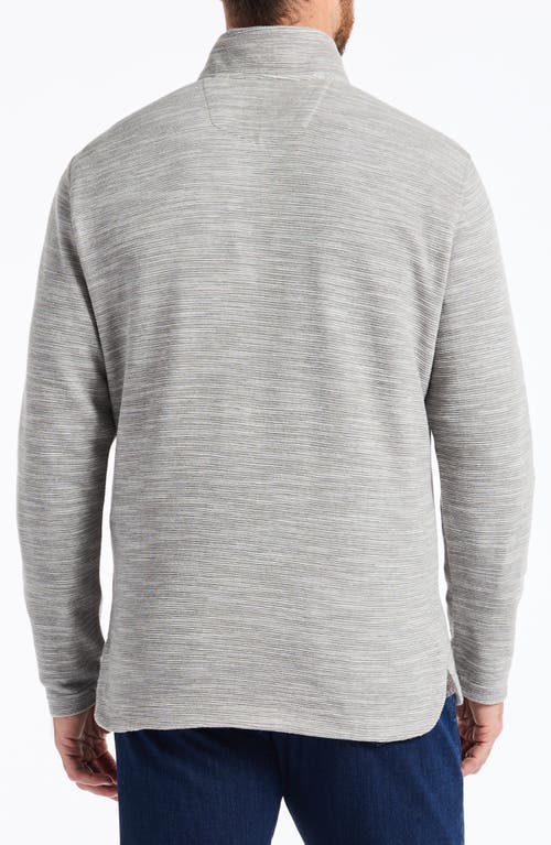 Robert Graham Ledson Space Dye Cotton Quarter Zip Top In Gray