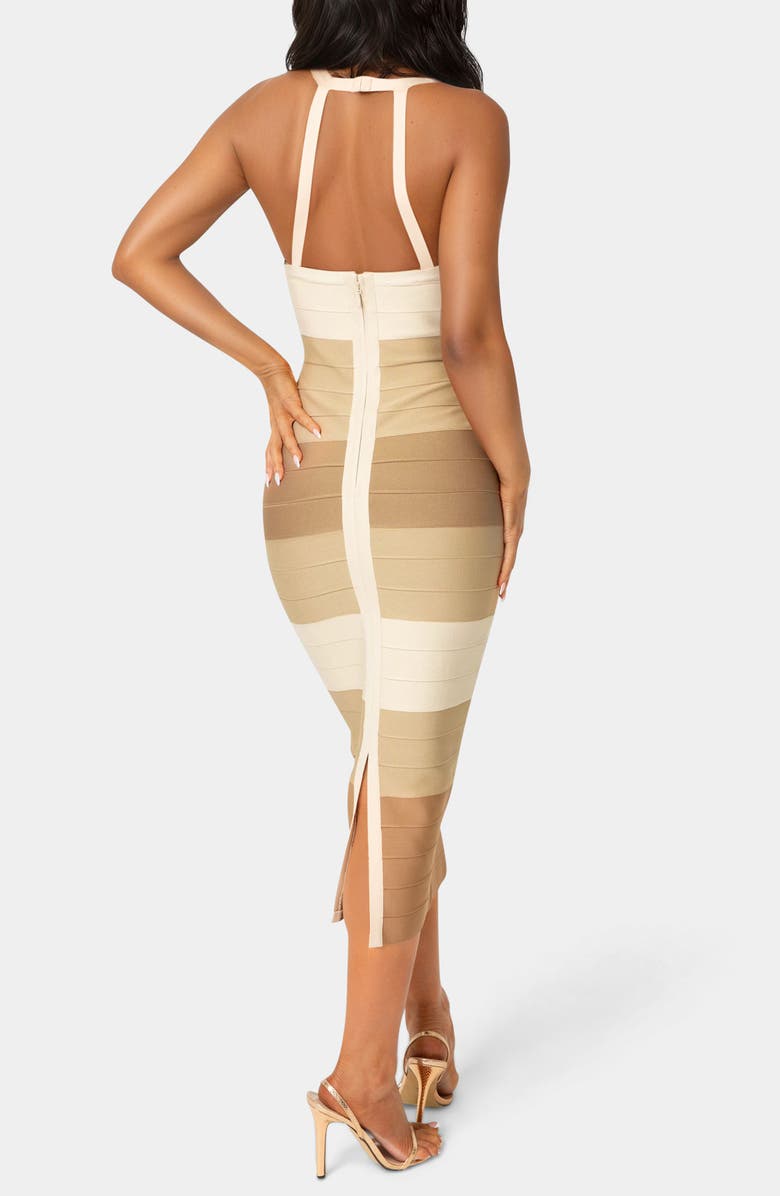 bebe Colorblock Bandage Midi Dress, Alternate, color, 