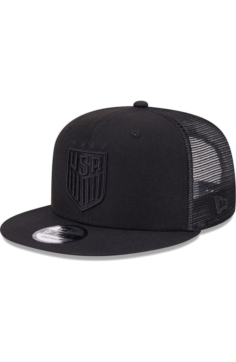 New Era Men's New Era Black USWNT Logo Classic 9FIFTY Trucker Snapback Hat, Main, color,