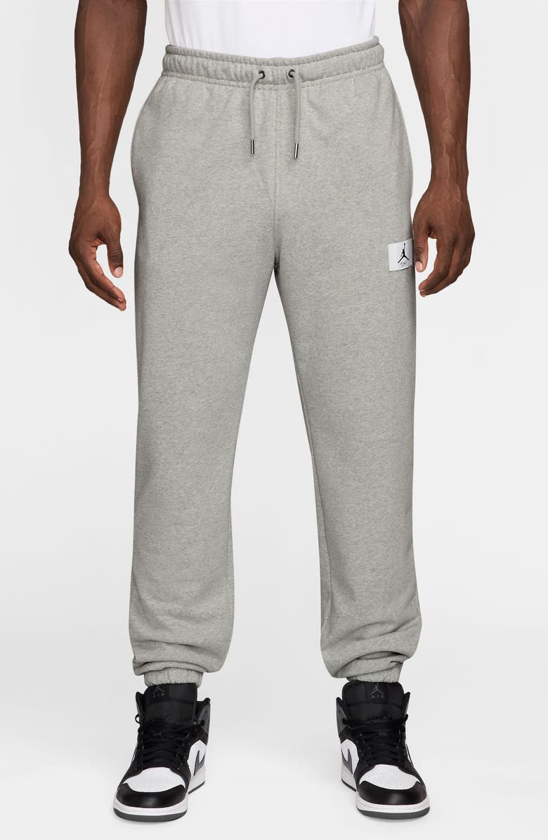 Jordan Flight Fleece Cotton Sweatpants, Main, color, Grey Heather/ Black