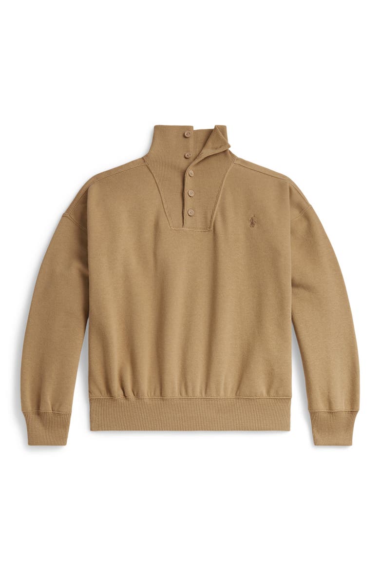Fleeece Funnel Neck Sweatshirt, Main, color, CAMEL