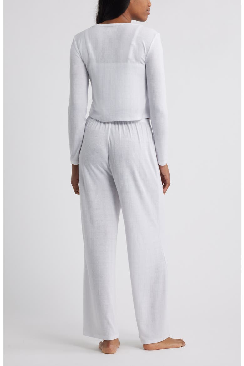 3-Piece Pointelle Knit Pajamas, Alternate, color, WHITE