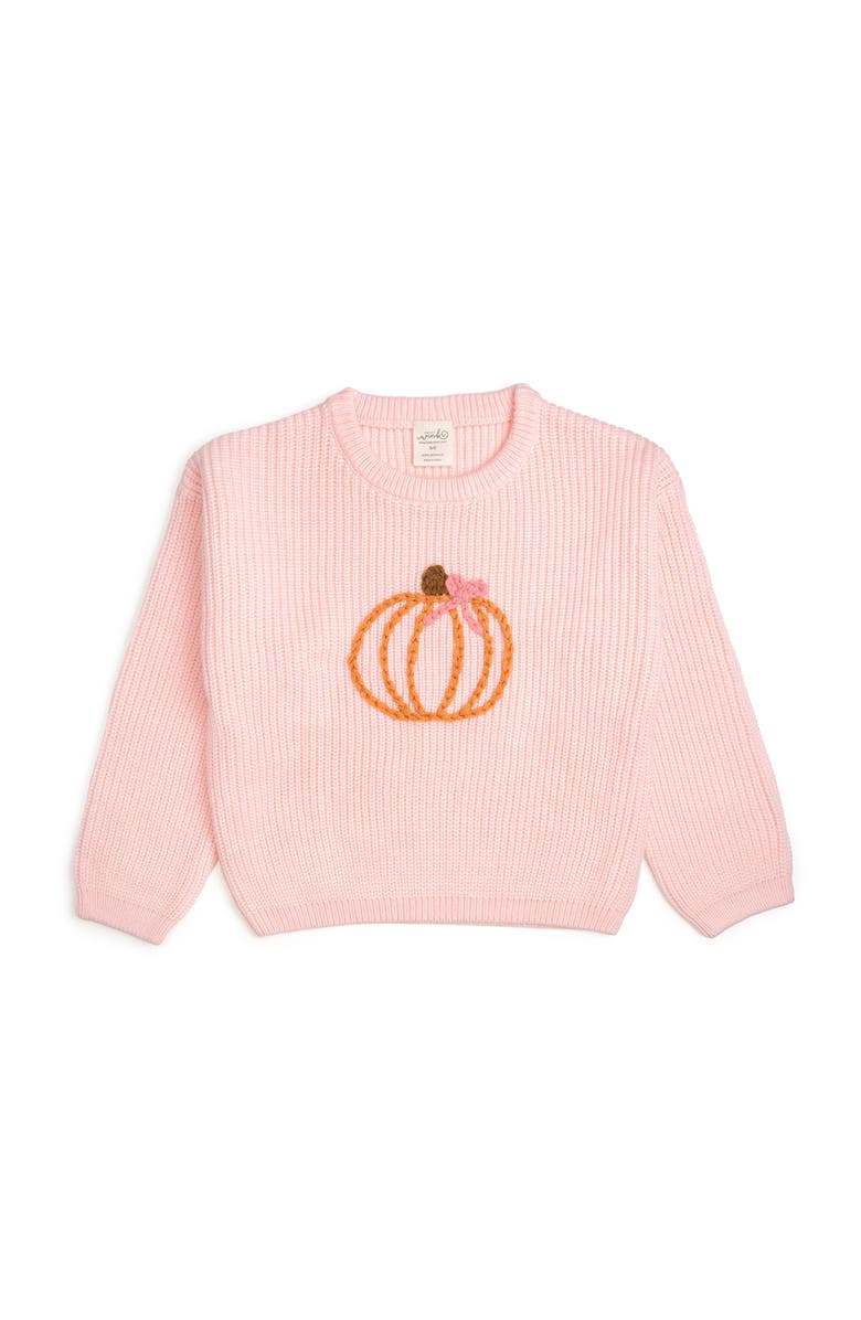 Sweet Wink Pumpkin Knit Sweater, Main, color, Pink