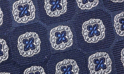 Brooks Brothers Hex Floral Silk Blend Tie In Blue