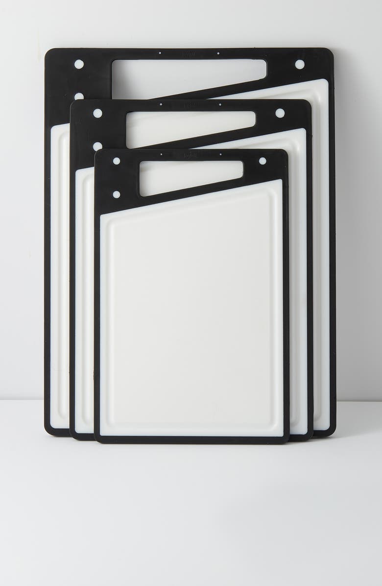 JoyJolt 3-Piece Cutting Board Set, Alternate, color, Black And White