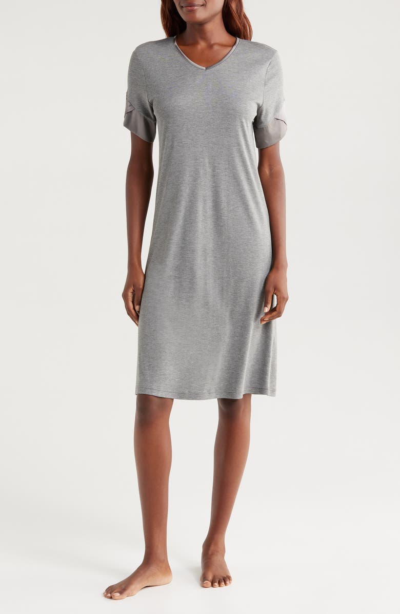 Hanro Virginia Silk Satin Trim Nightgown, Main, color,