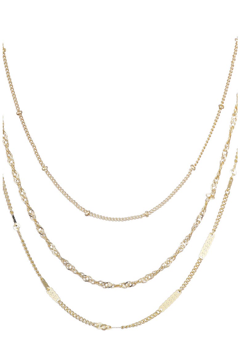 Set of 3 Assorted Chain Necklaces, Main, color, GOLD