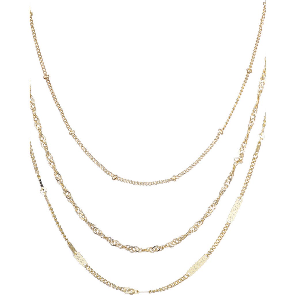 Adornia Set Of 3 Assorted Chain Necklaces In Gold