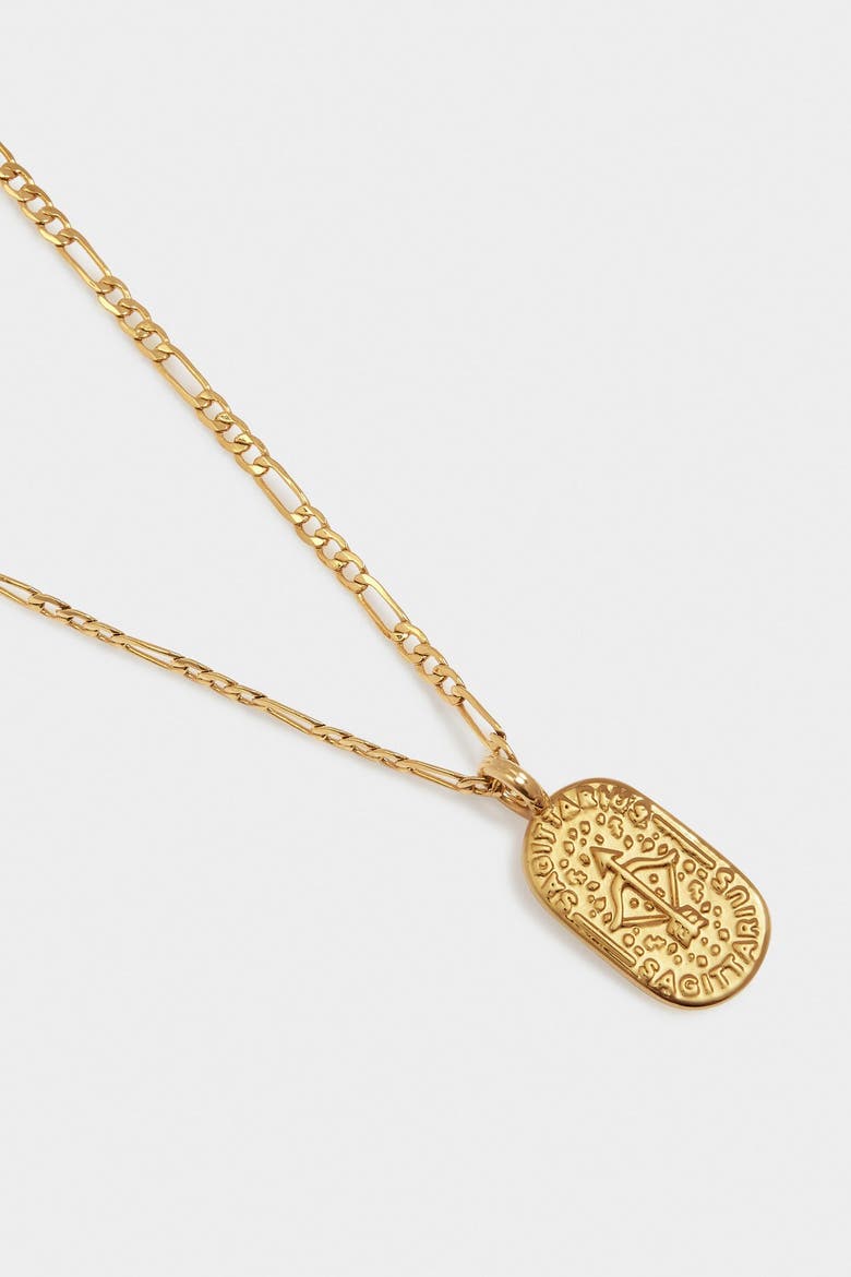 'Sagittarius' Waterproof Gold Zodiac Necklace, Alternate, color, GOLD