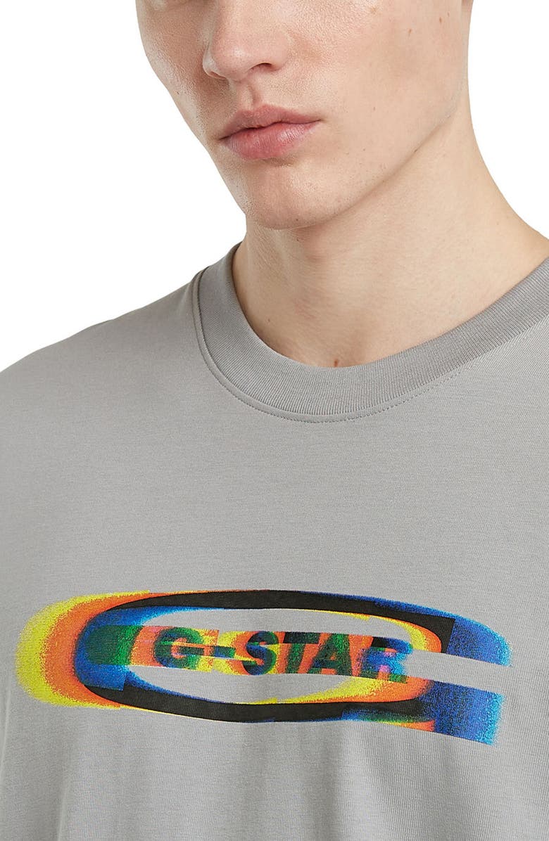 G-STAR Color Shift Old Skool Box Logo Organic Cotton Graphic T-Shirt, Alternate, color, Grey Alloy