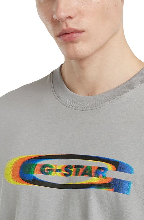 G-star Color Shift Old Skool Box Logo Organic Cotton Graphic T-shirt In Gray