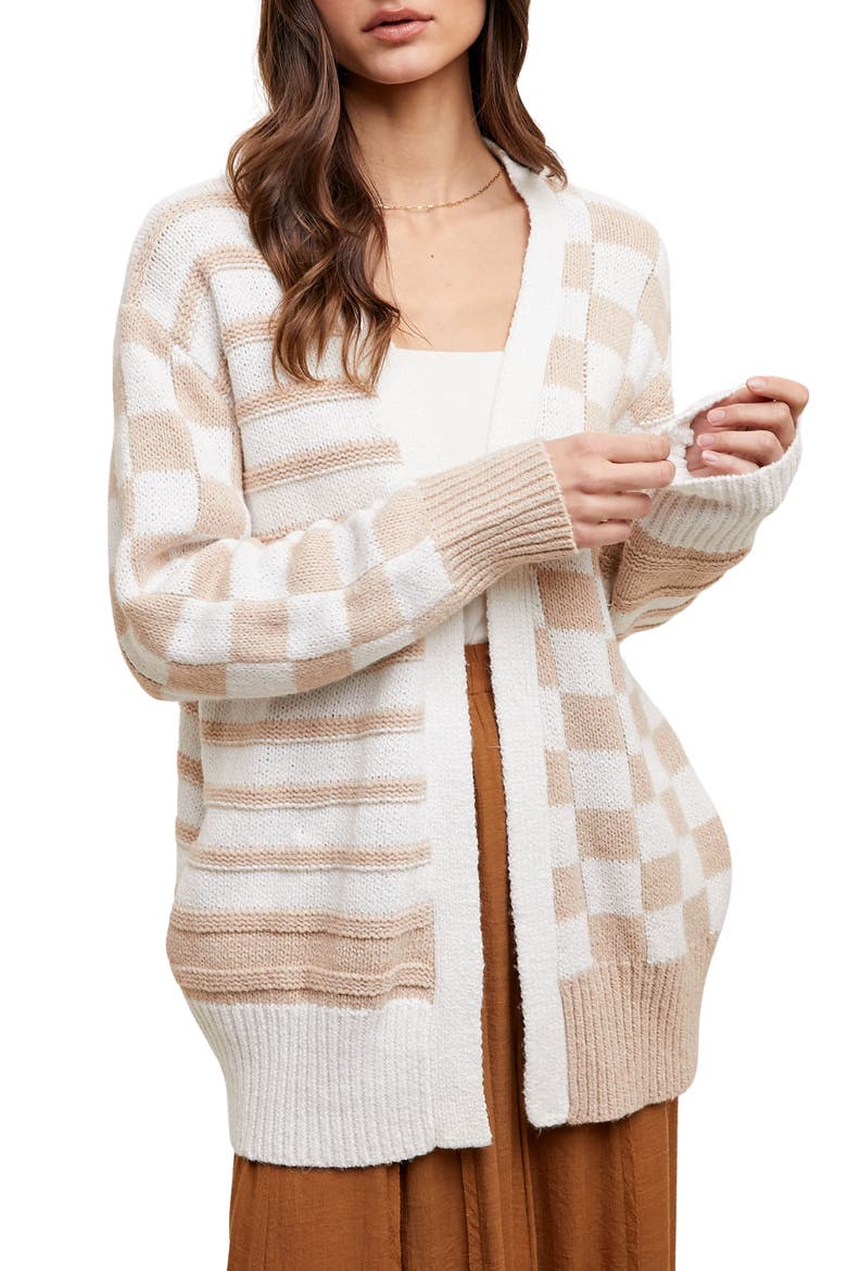 Mixed Cardigan, Main, color, CREAM/ TAUPE