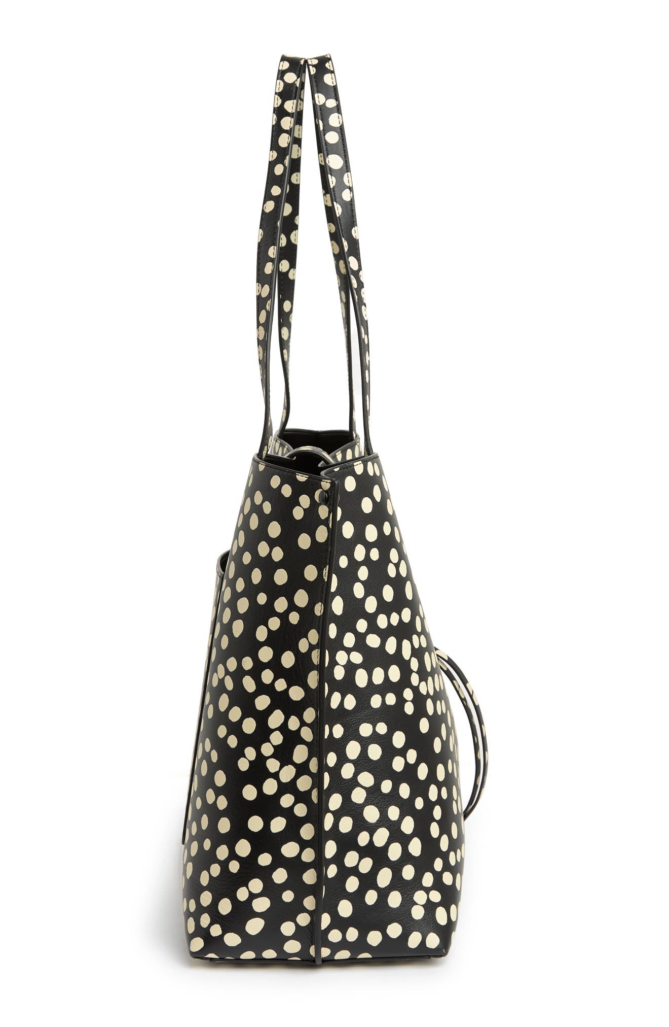 Megan Leather Tote, Alternate, color, POLKA DOT