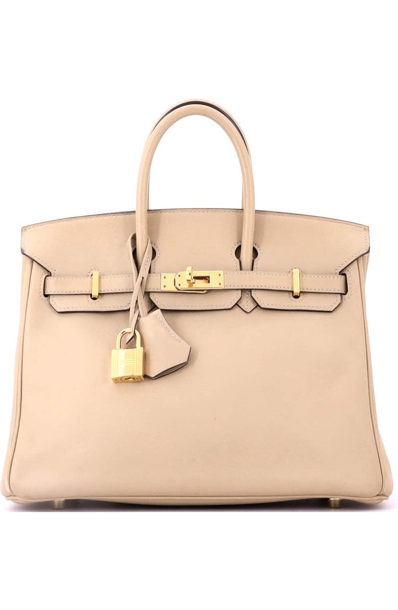 Pre-Owned Hermes Birkin Handbag Light Swift with Gold Hardware 25, Main, color, Trench