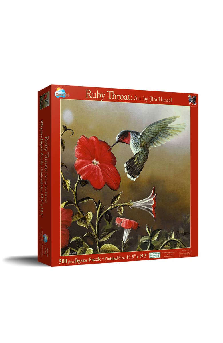 Sunsout Ruby Throat 500 piece Jigsaw Puzzle for Adults, Main, color, Multicolor