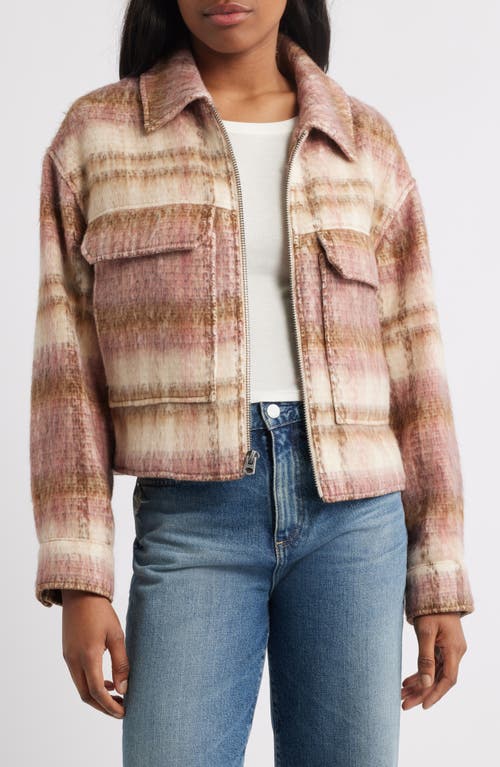 Lucky Brand Zip Front Crop Jacket In Brown
