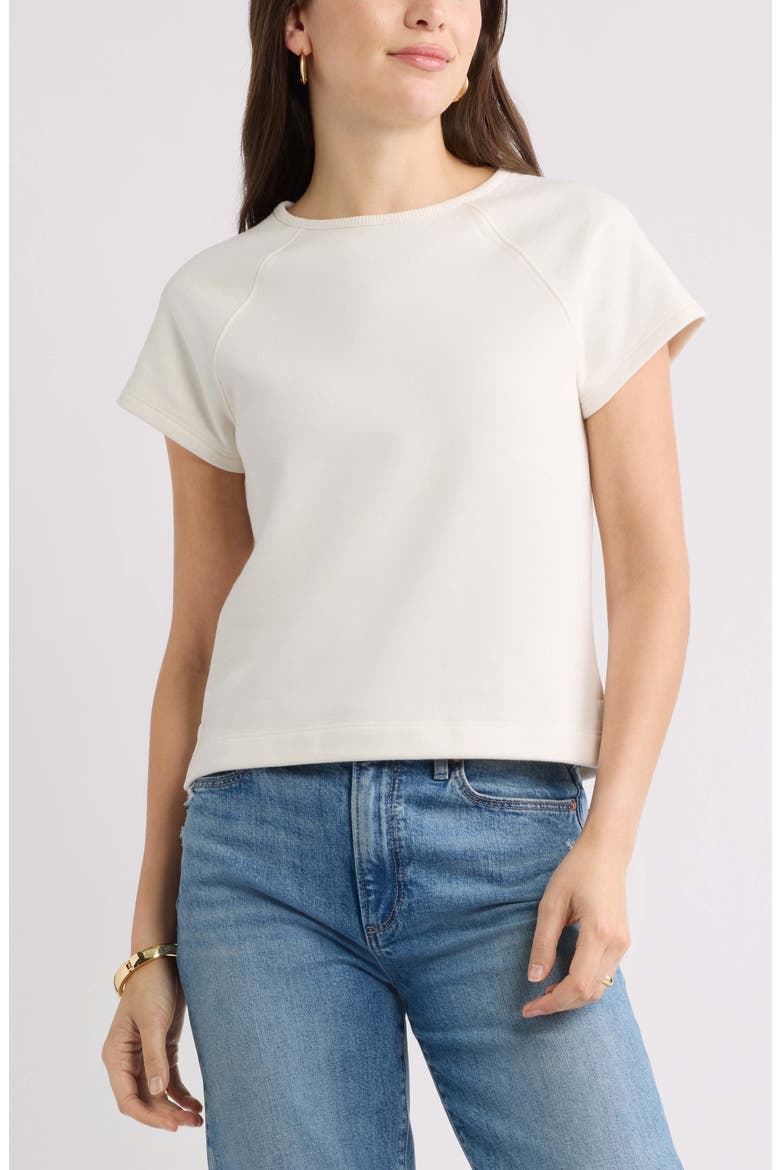 Short Sleeve Terry Sweatshirt, Main, color, IVORY CLOUD