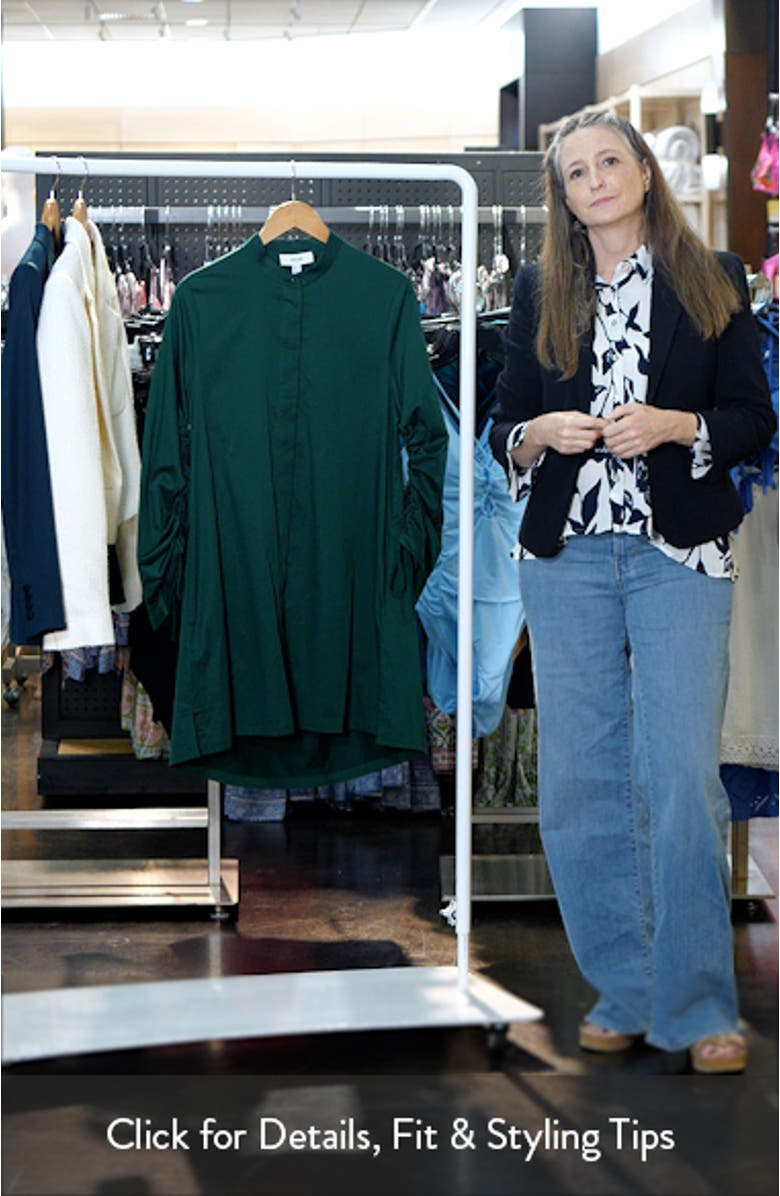 Grazia Long Sleeve Stretch Cotton Shirtdress, sales video thumbnail