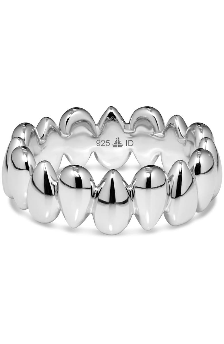 DEVATA Teardrop Eternity Band Ring in Rhodium Plated Sterling Silver, Main, color, Silver