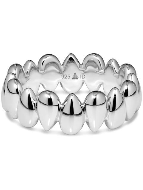 Teardrop Eternity Band Ring in Rhodium Plated Sterling Silver