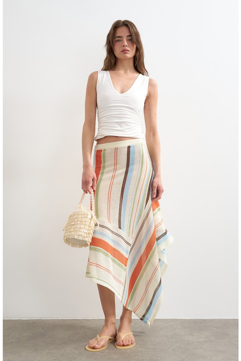 Ruched Side Crop Stretch Cotton Tank, Alternate, color, IVORY