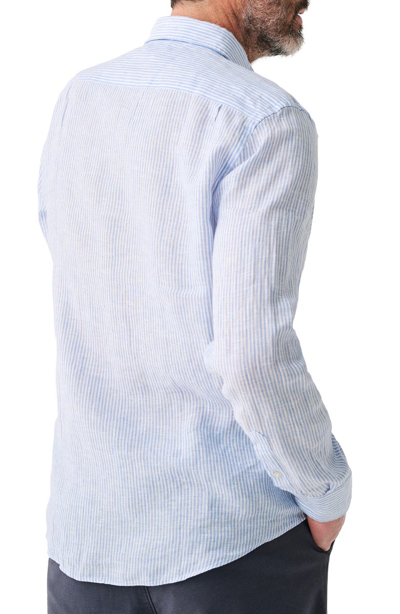 Faherty Laguna Stripe Linen Button-Up Shirt, Alternate, color,