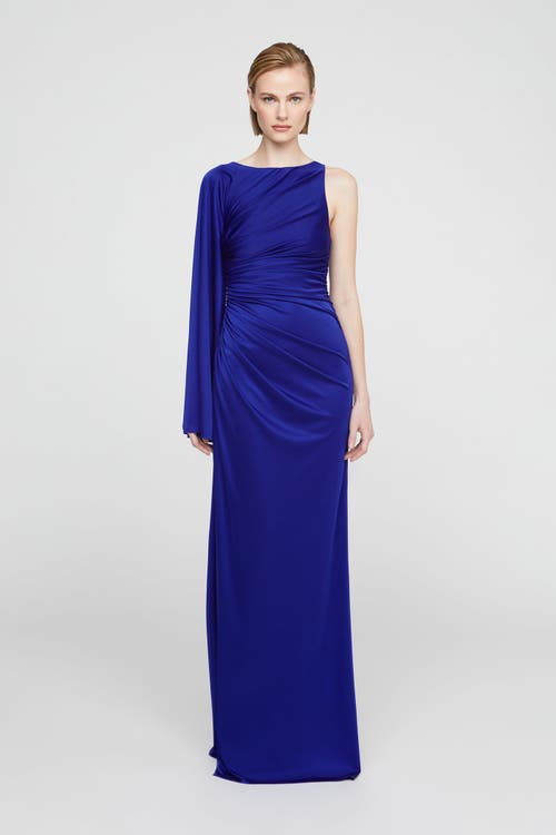Halston Elyssia Jersey Gown In Blue