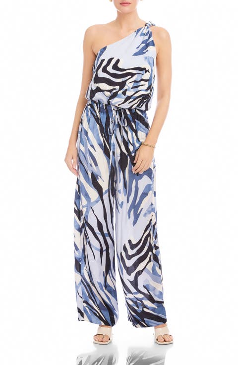 Vanita Abstract Print One-Shoulder Top