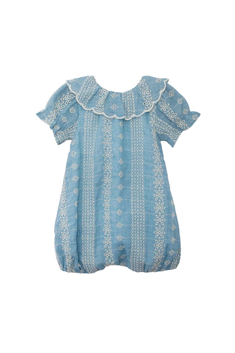 Delicate Blue Short Sleeve Romper, Main, color, Blue