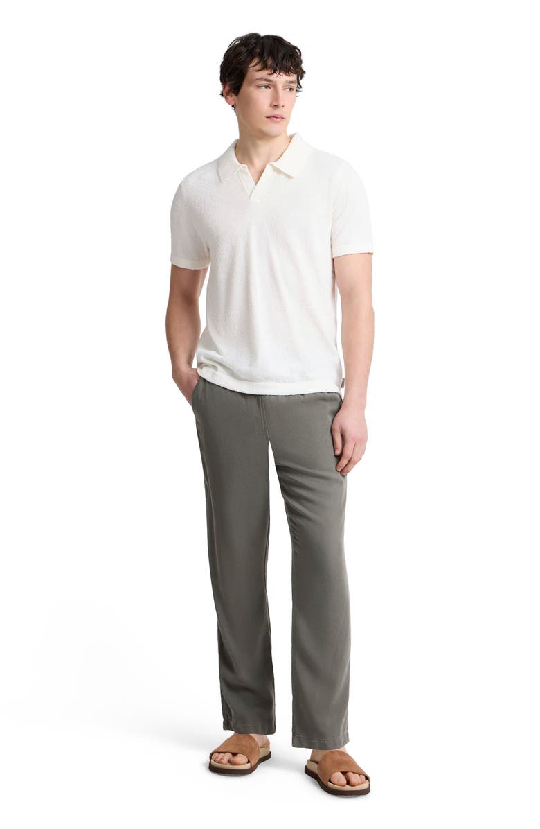 Onia Boucle Knit Johnny Polo, Main, color, Egret
