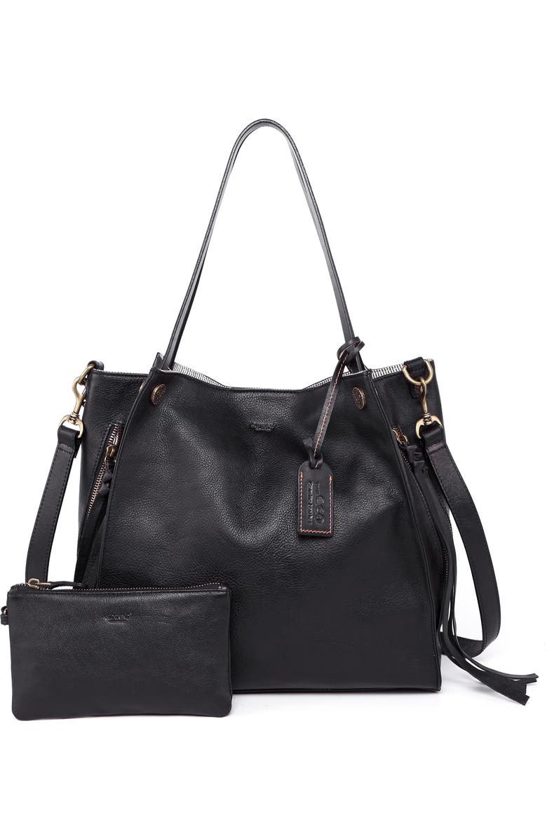 OLD TREND Daisy Leather Tote Bag, Main, color, Black