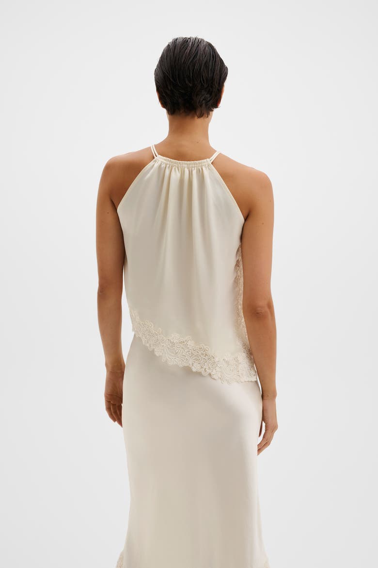 Madina Asymmetric Lace Hem Top, Alternate, color, Pearl