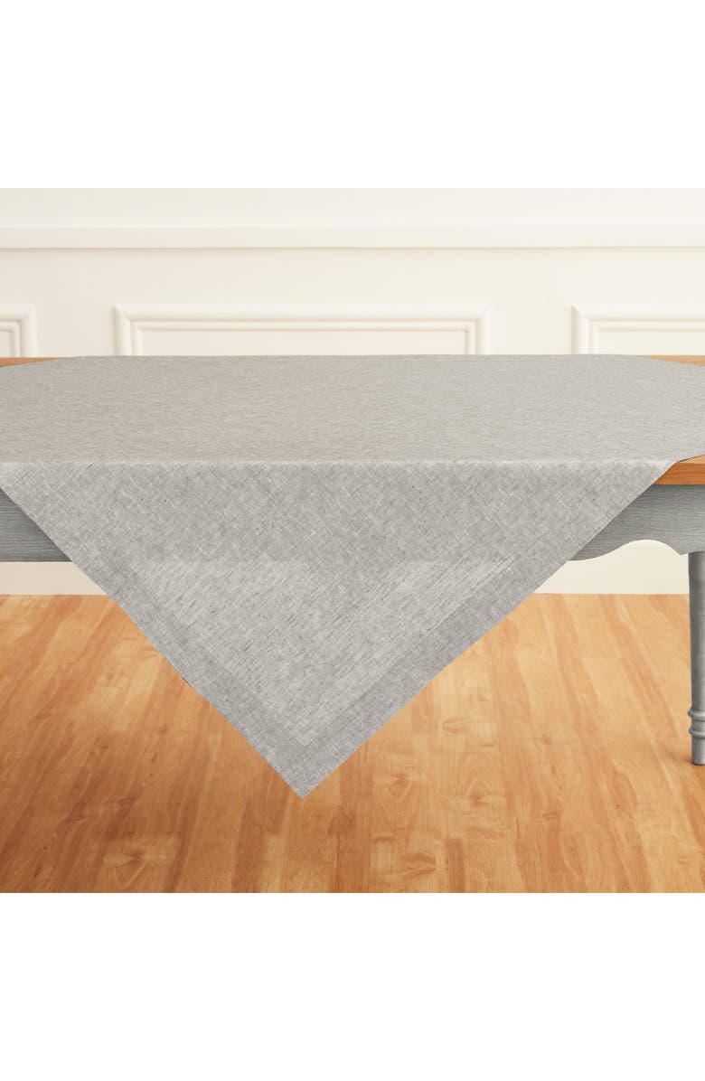 Solino Home Linen Table Throw - Athena, 52" x 52", 52" x 52", Alternate, color, Oyster Grey