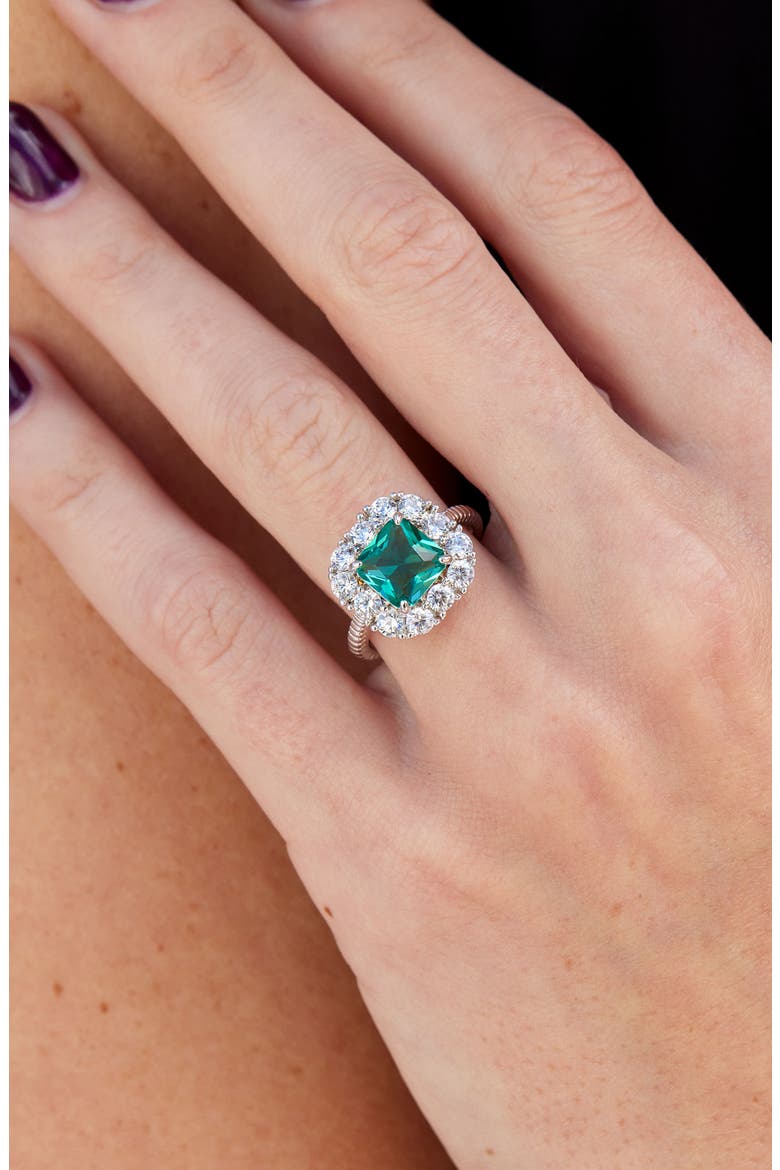 Paraíba Cubic Zirconia Statement Ring, Alternate, color, WHITE