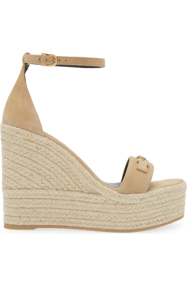 Versace Medusa '95 Espadrille Wedge Sandal, Alternate, color, Mastic/ Versace Gold