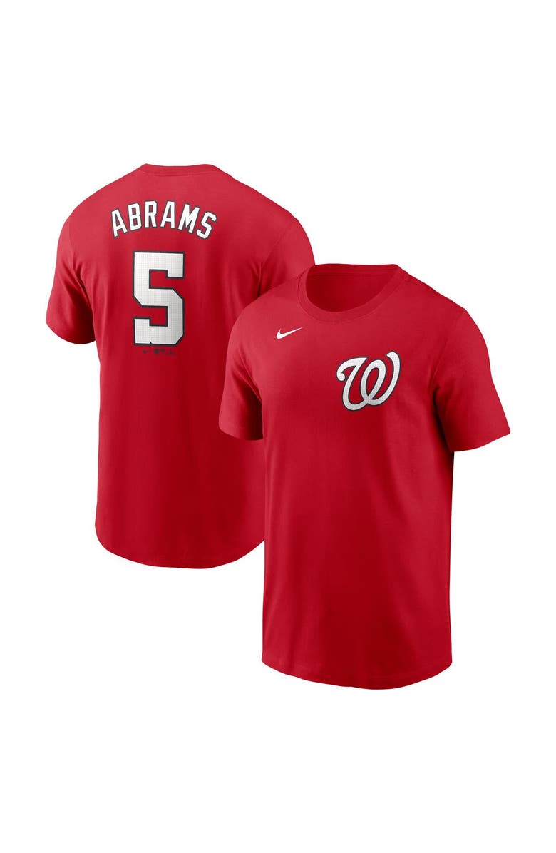 Nike Men's Nike CJ Abrams Red Washington Nationals Fuse Name & Number T-Shirt, Main, color, Red