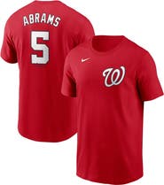 Nike Men's Nike CJ Abrams Red Washington Nationals Fuse Name & Number T-Shirt