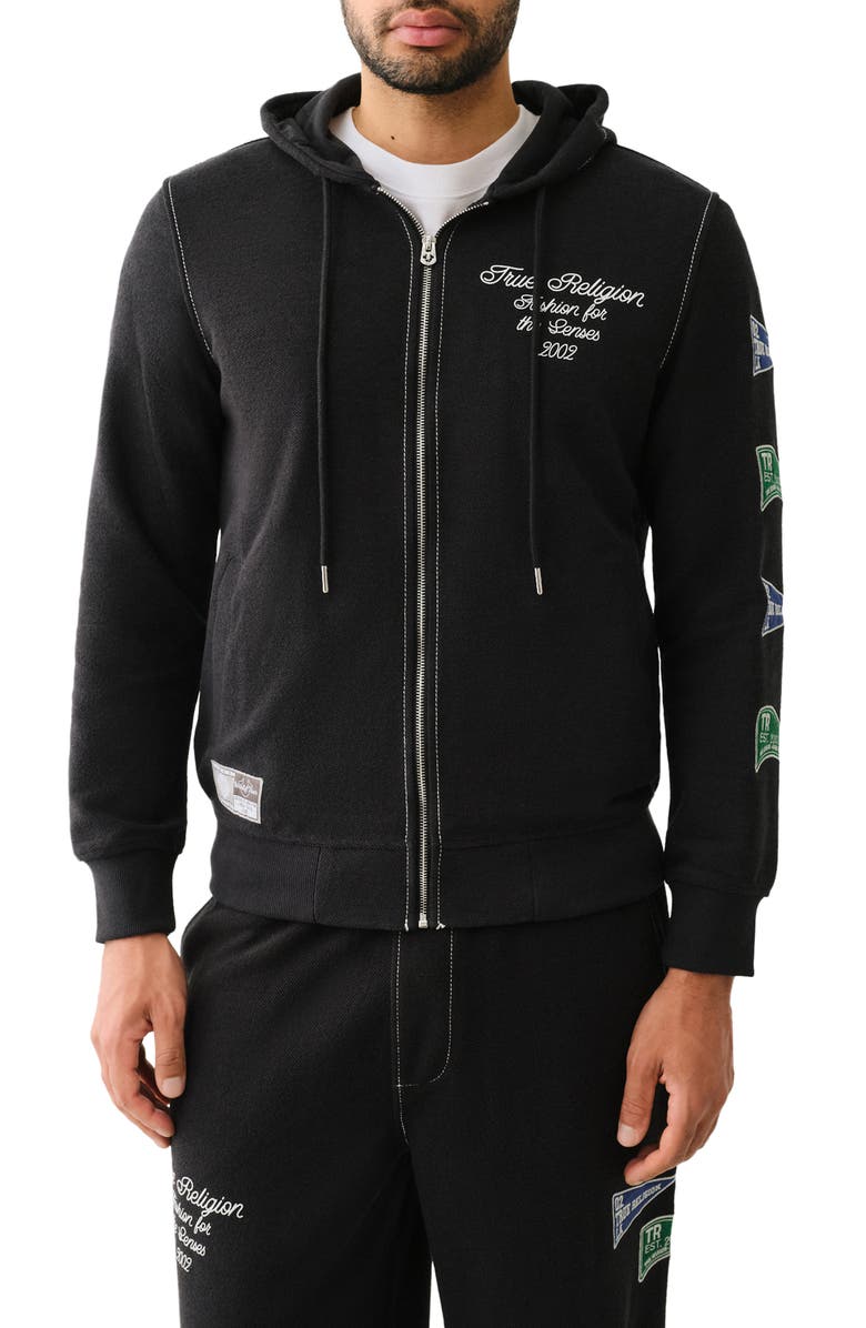 True Religion Twill Zip Hoodie, Main, color, 