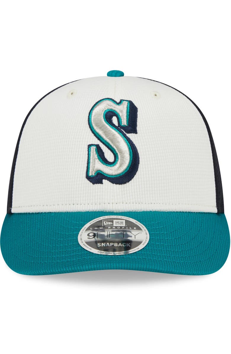 New Era Men's New Era Cream Seattle Mariners 2024 Batting Practice Low Profile 9FIFTY Snapback Hat, Alternate, color,
