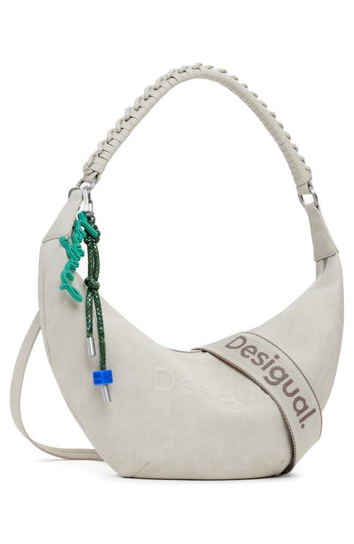 Desigual Faux Leather Shoulder Bag In Gray