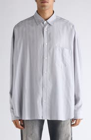 Acne Studios Soffia Relaxed Fit Stripe Button-Up Shirt