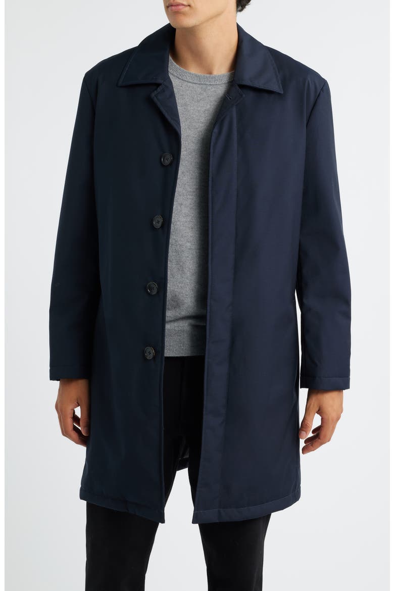 Jax Water Repellent Wool Overcoat, Main, color, NAVY