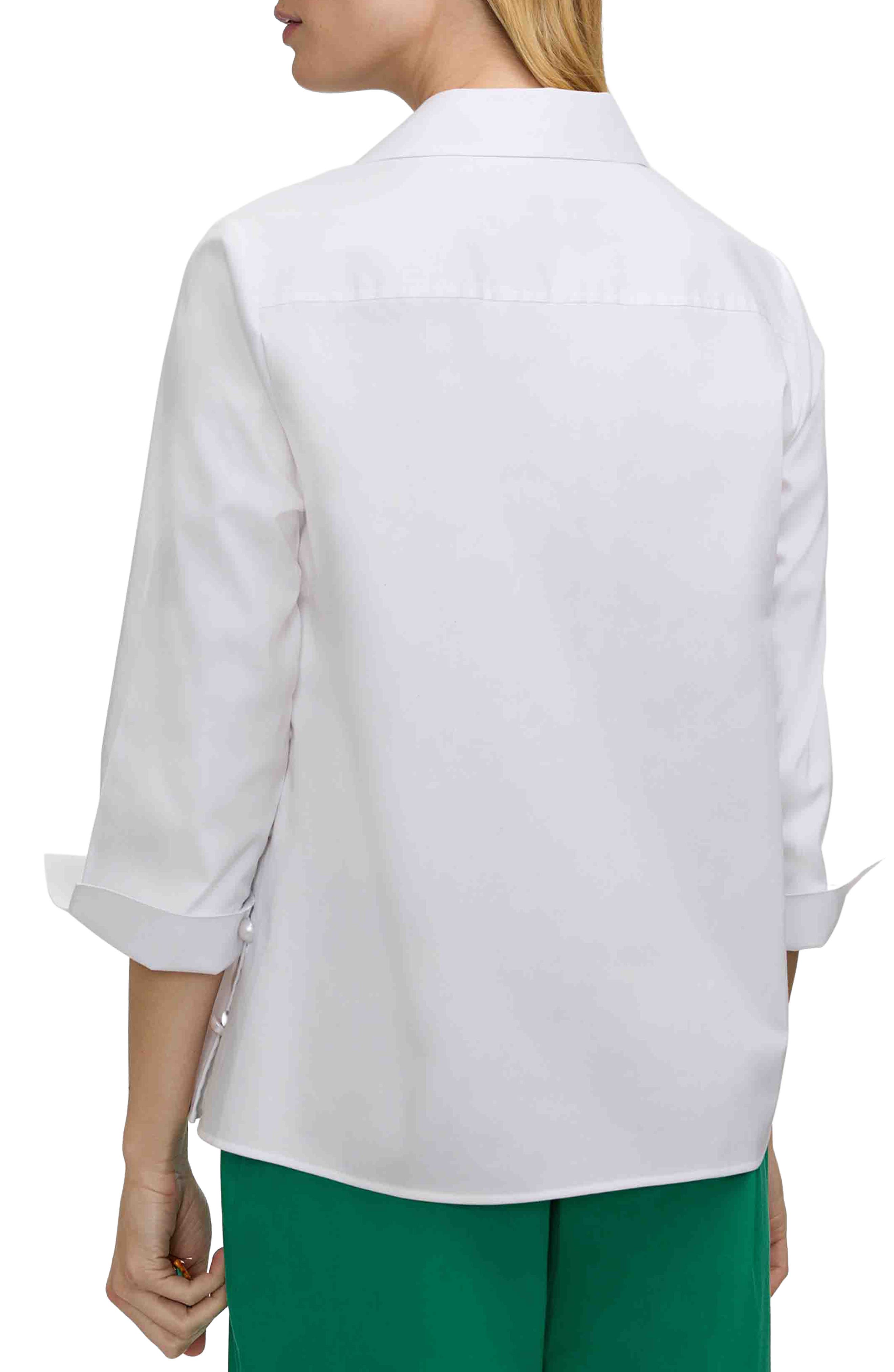 Beatrice Matte Satin Side Button Shirt - image 4