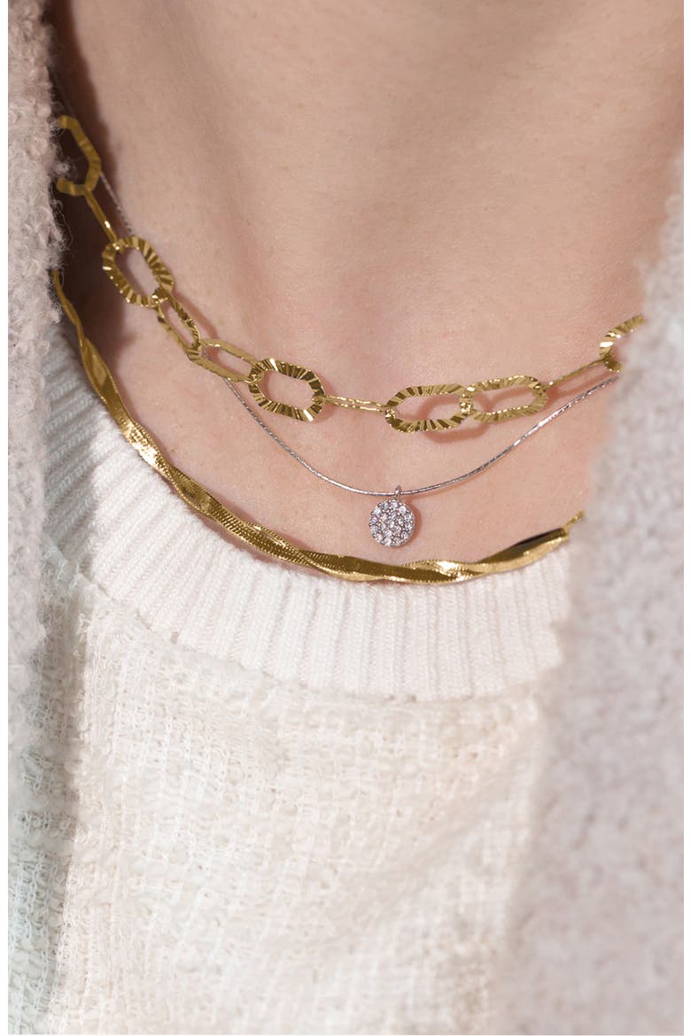 18k Gold Plated Sterling Silver Cass Intertwined Snake Necklace Gift Idea, Alternate, color, Gold