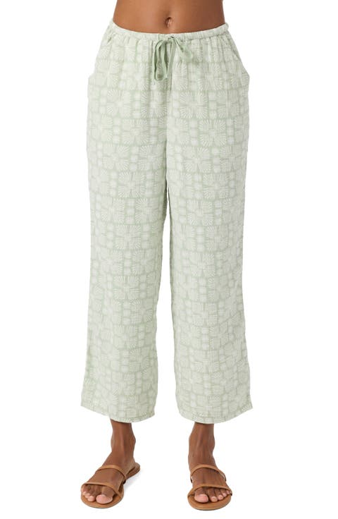 Brenda Geo Print Cotton Gauze Drawstring Pants