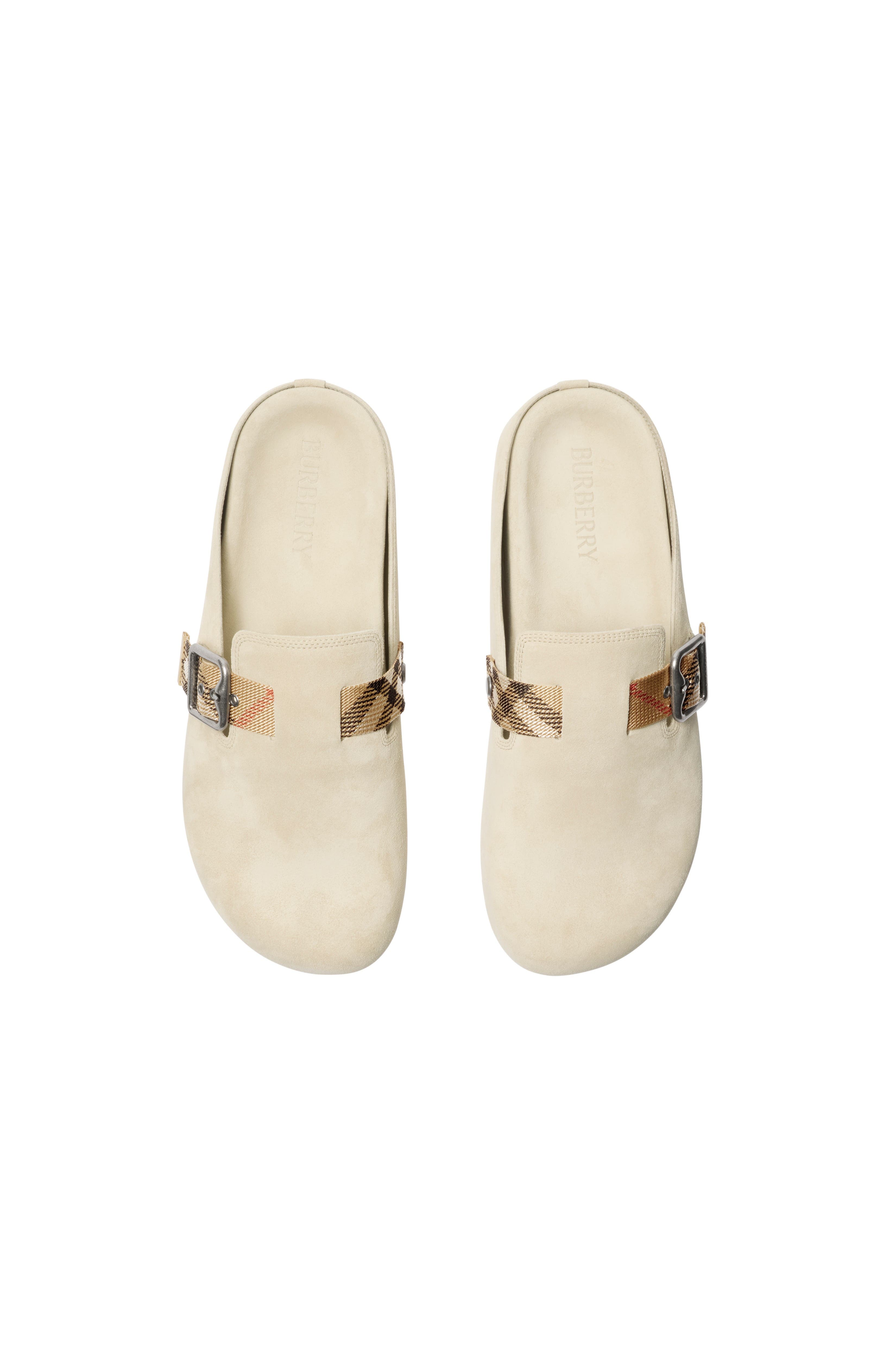 Burberry Suede Urchin Clogs, Alternate, color, Bake