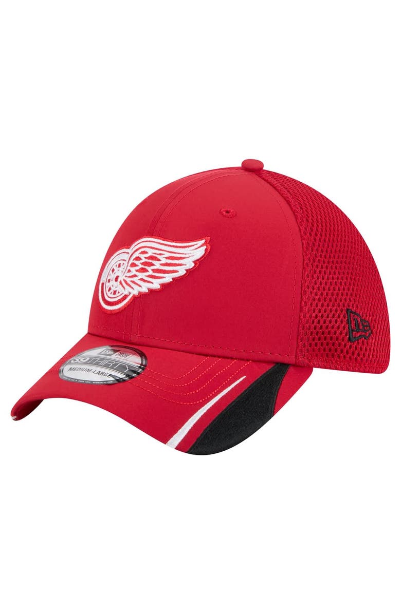 New Era Men's New Era Red Detroit Red Wings Linear Featherweight 39THIRTY Flex Hat, Alternate, color,